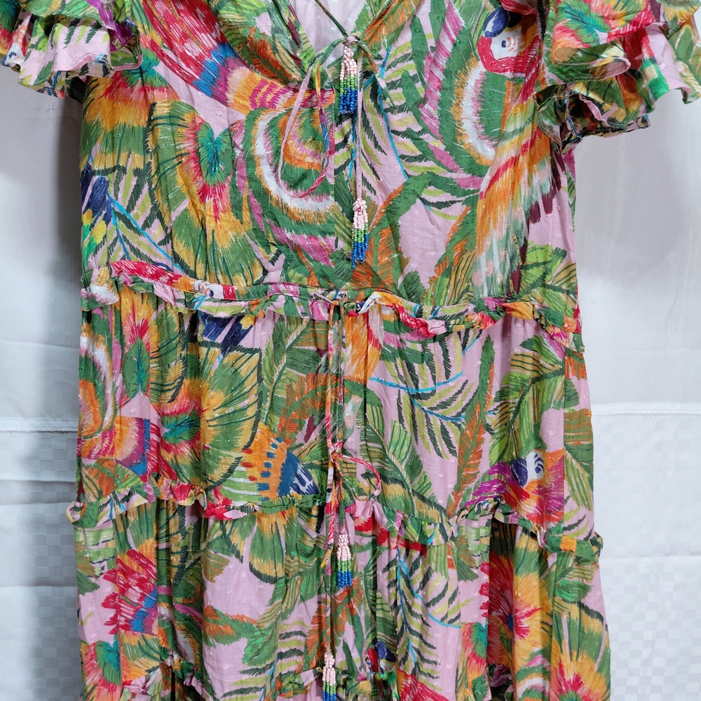 FARM Rio Tropical Floral Maxi Dress in Green and Pink - Picture 3 of 10